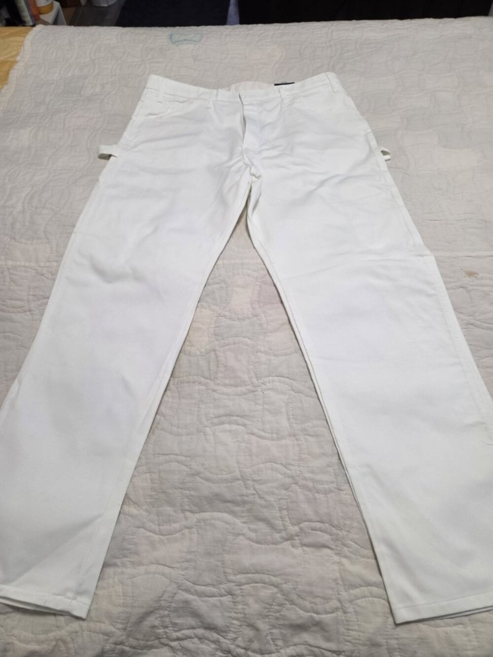 Dickies Pants Mens 38x32 White Painter Carpenter Workwear Utility Canvas  New